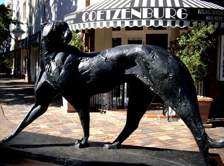 Dylan Lewis cheetah statue, Stellenbosch, South Africa 