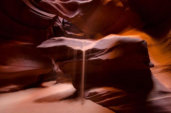 Sand streams in Antelope Canyon, AZ 
