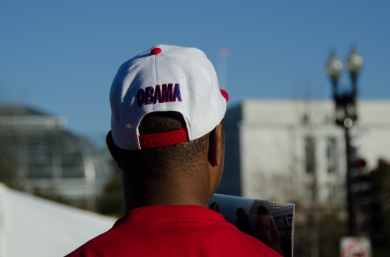 Man in Obama hat, US Capitol 