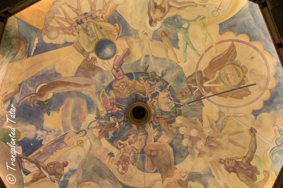 the ceiling inside the Griffith Observatory, Los Angeles