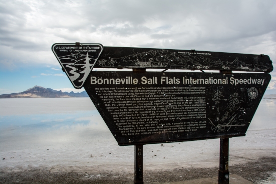 Sign leading to Bonneville Salt Flats International Speedway, Utah