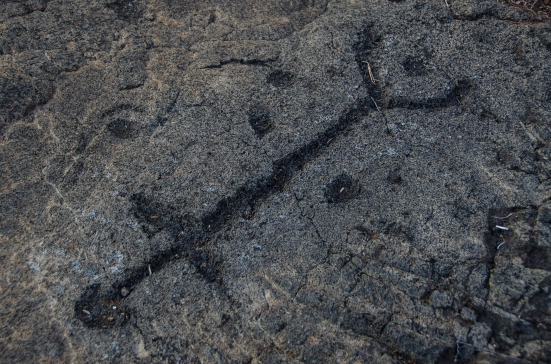 Petroglyph, Puu Loa Trail, Hawaii Volcanoes National Park 
