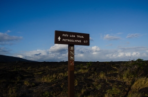 Sign for Pu'u Loa Petroglyphs, Hawai'i Volcanoes National Park 